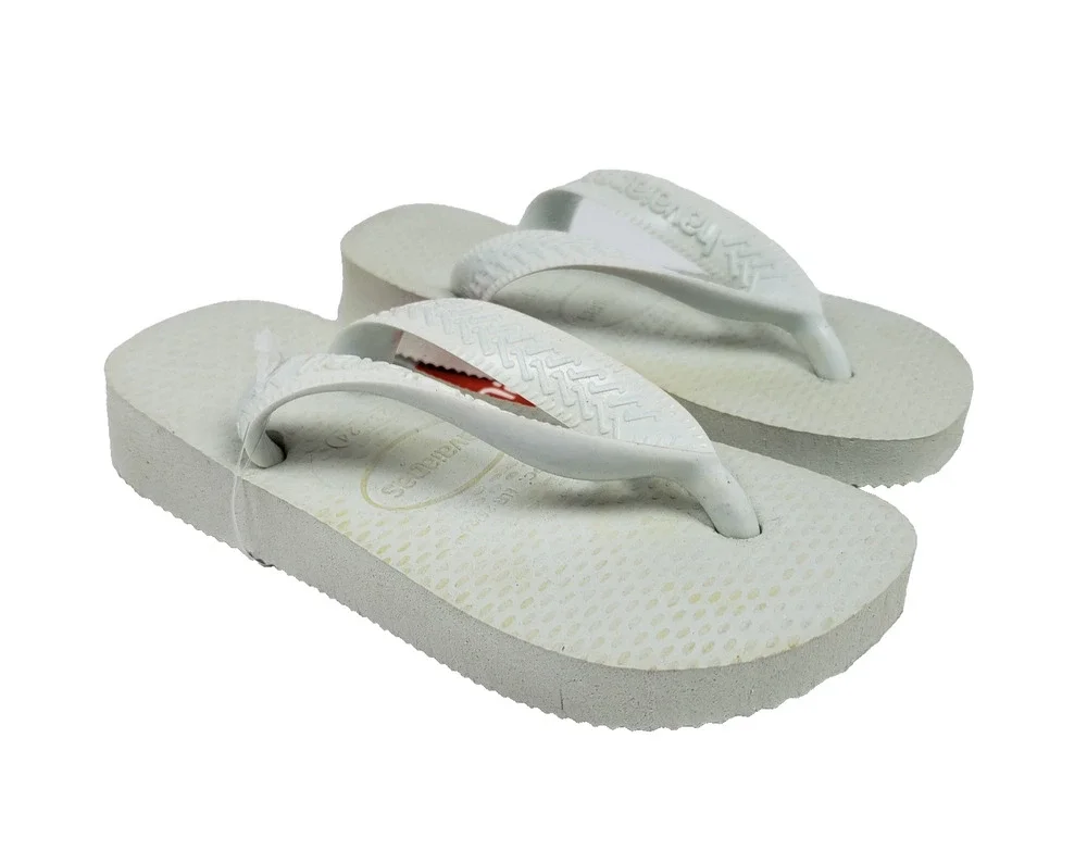 Havaianas Originals Toddler Size 9C White Slip On Casual Flip Flop Sandals